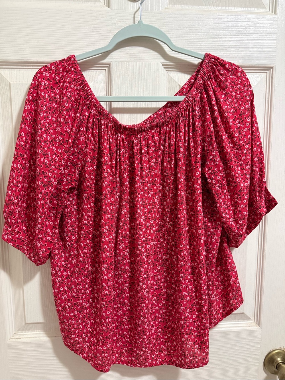 Women’s Off-Shoulder Red Floral Blouse